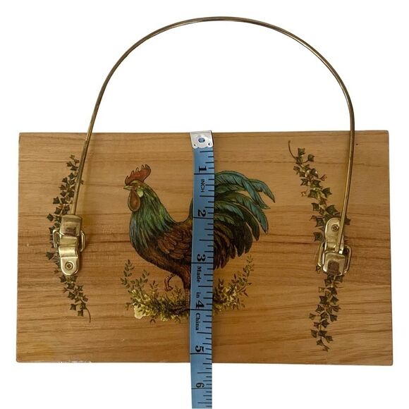 VINTAGE Handmade Decoupage Wooden Box Purse - Picture 9 of 10